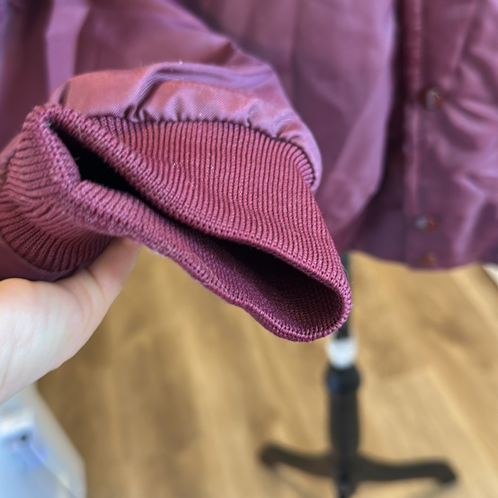 Vintage 90s Bomber Jacket Men’s XL Burgundy - Picture 16 of 17